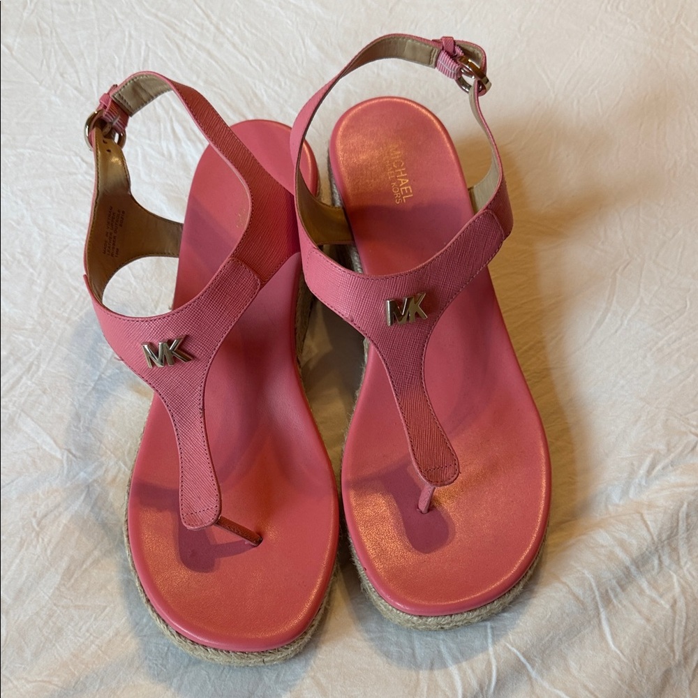 Michael Kors Pink T-Strap Sandals